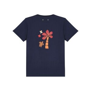 ORGANIC COTTON T-SHIRT MONOI TURTLES BACK PRINT